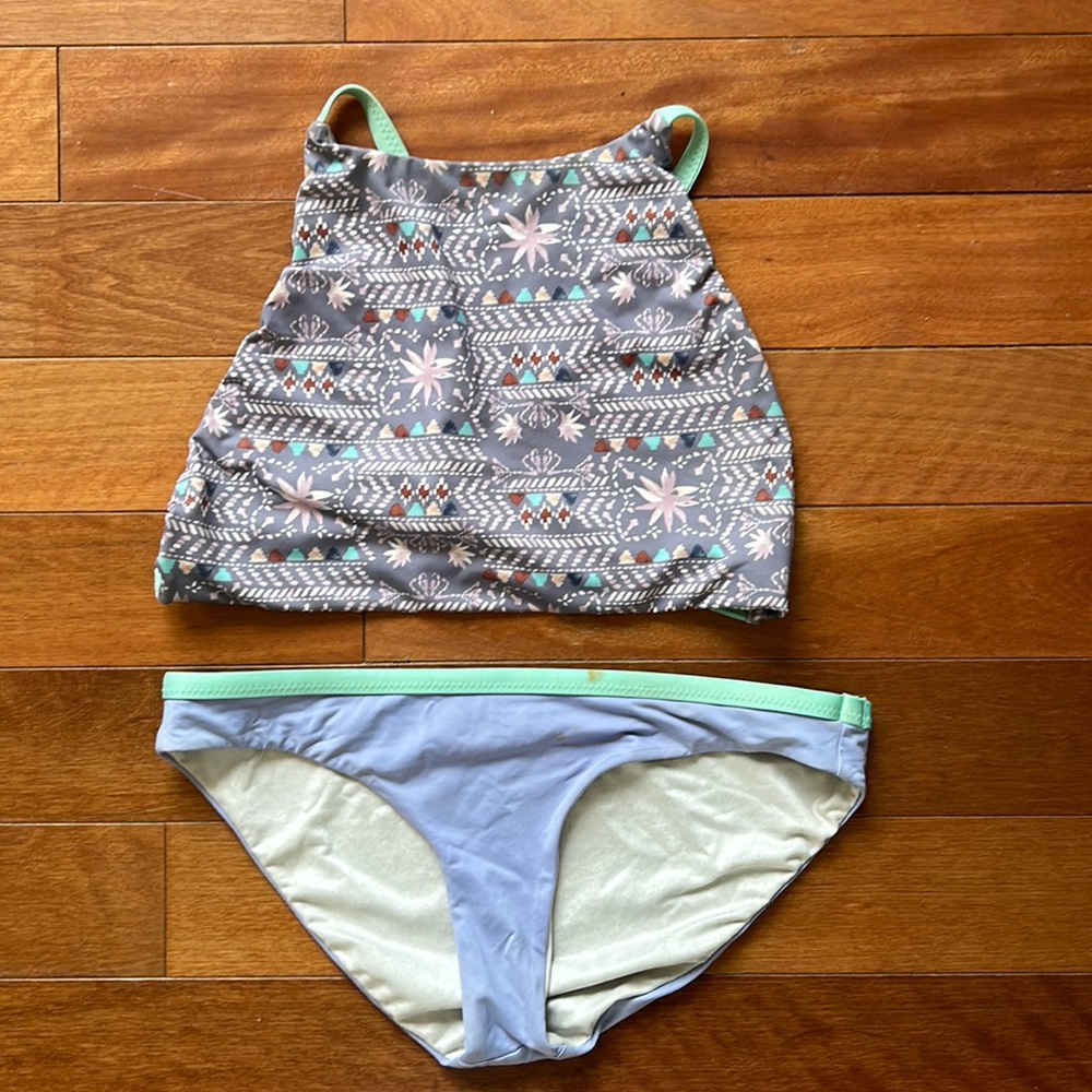 Patagonia nano grip bikini, teal and purple, small